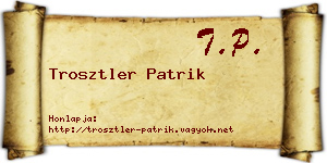 Trosztler Patrik névjegykártya
